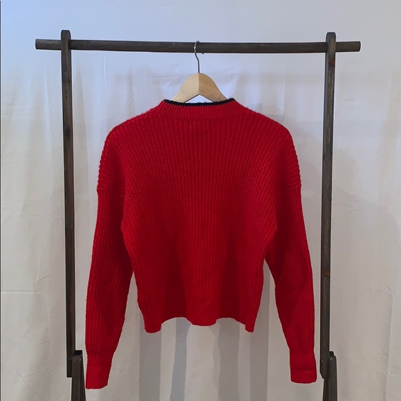 Forever 21 Knit Crewneck Sweater Red/Black - Picture 3 of 7